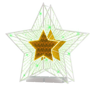 2D/3D Enchanted Green Star - 10.5ft