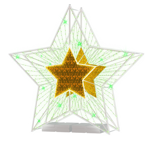 2D/3D Enchanted Green Star - 10.5ft