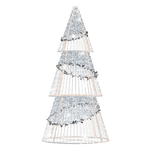 Silver Sparkle Cone Tree - 10.82ft - artistic-holiday-designs