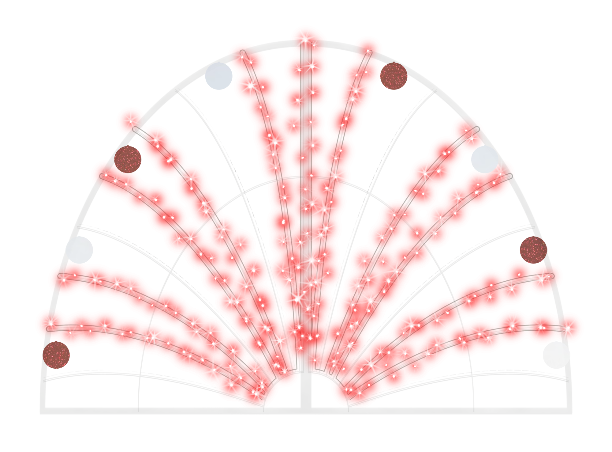 2D Red Vintage Arch with Spangles - 4.59ft