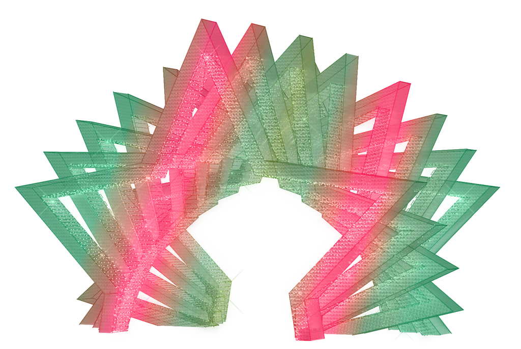 Color changing tunnel in a star shape