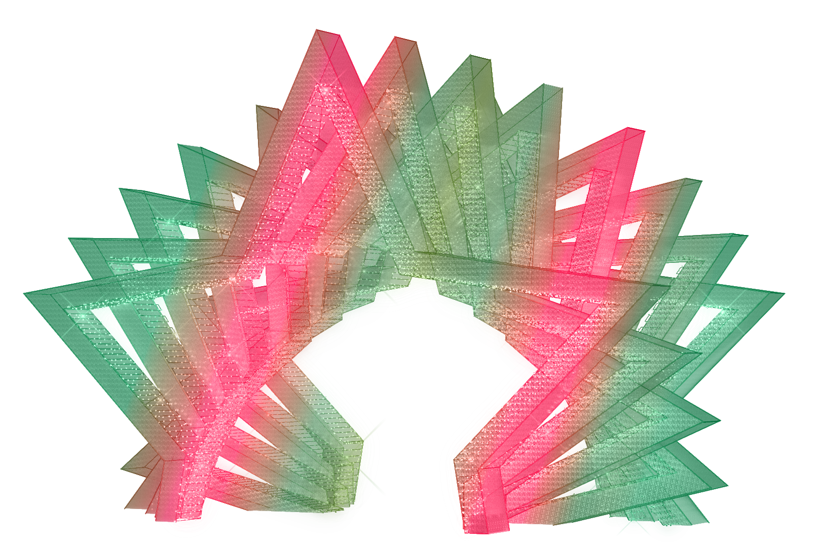 Color changing tunnel in a star shape