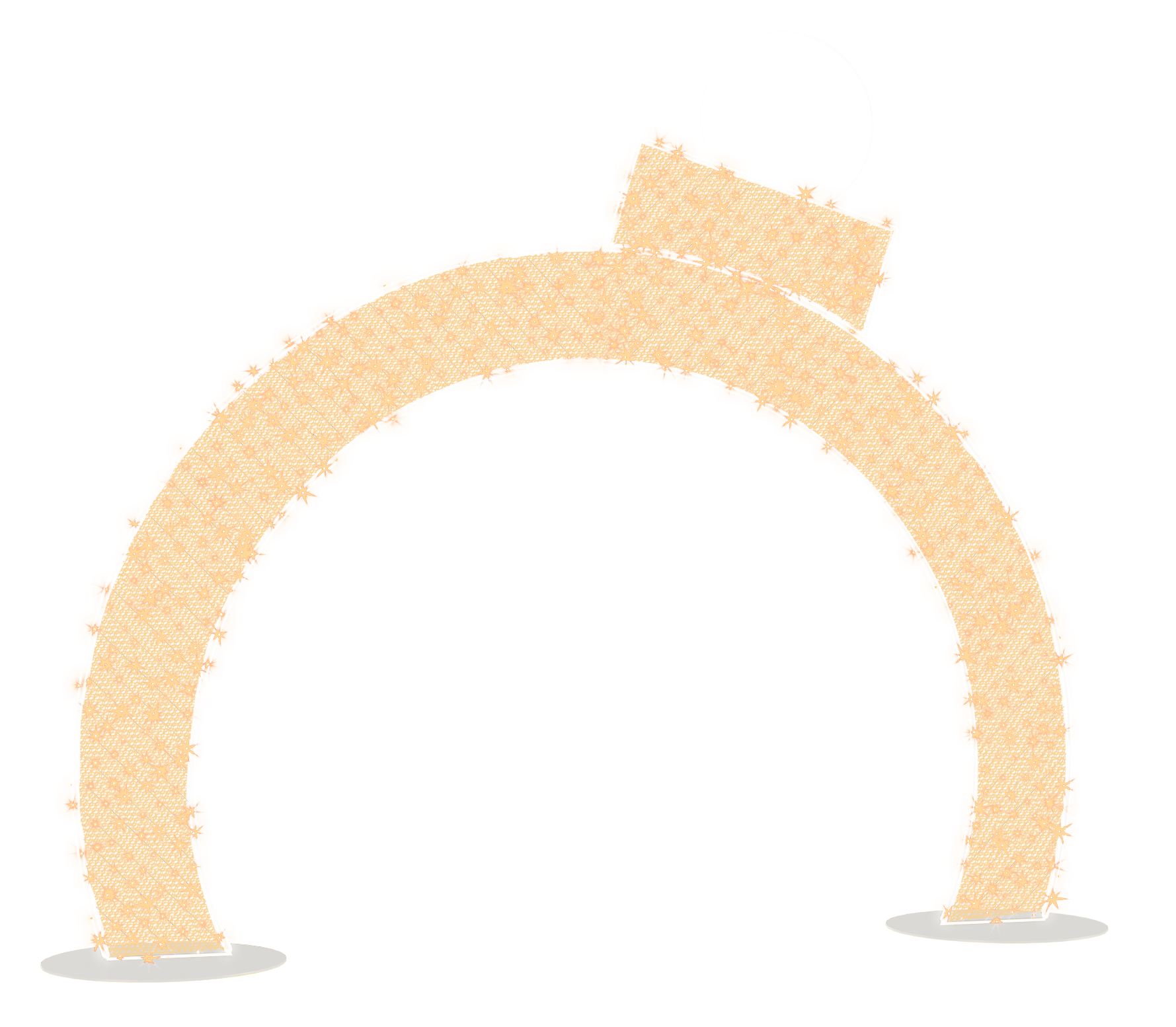 Lighted Ornament Arch in Warm white with gold mesh