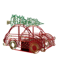 Red Truck with Tree Photo Op Holiday Display