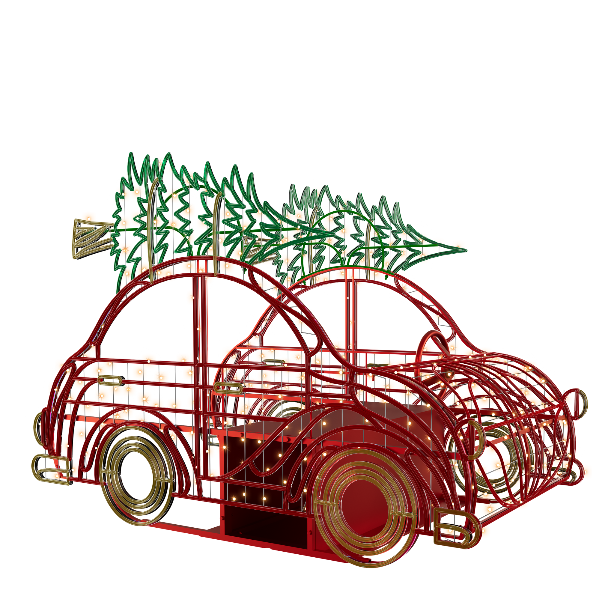 Red Truck with Tree Photo Op Holiday Display