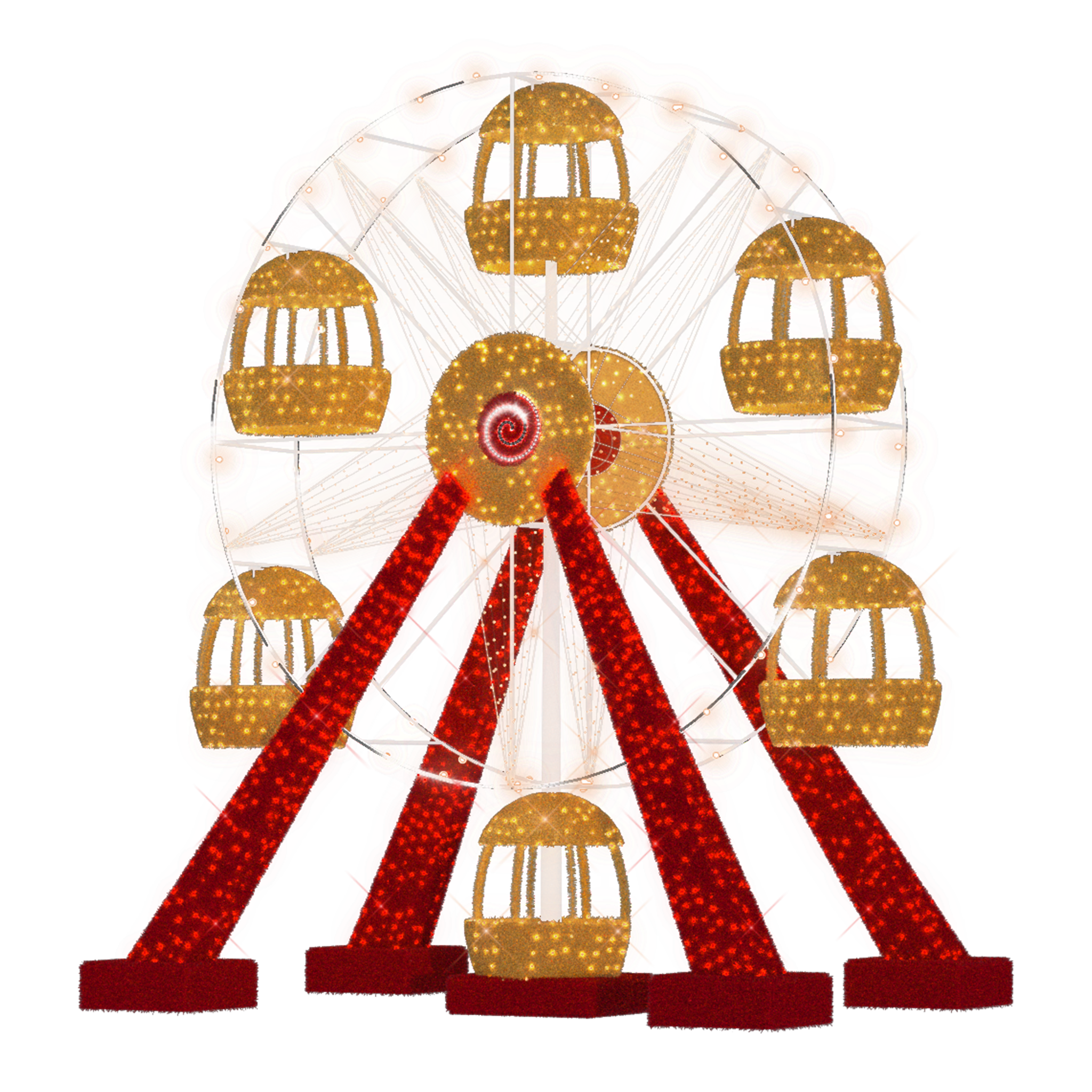 Large Red and Gold Ferris Wheel