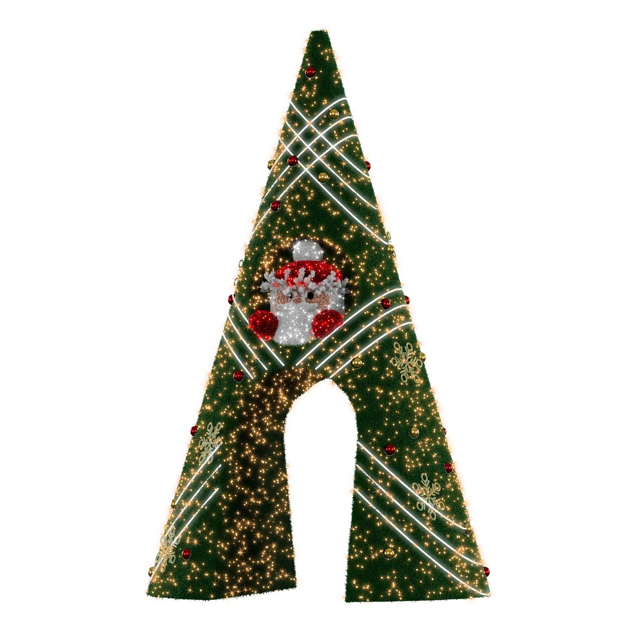 Walk Thru Peeking Santa Tree over 16ft tall