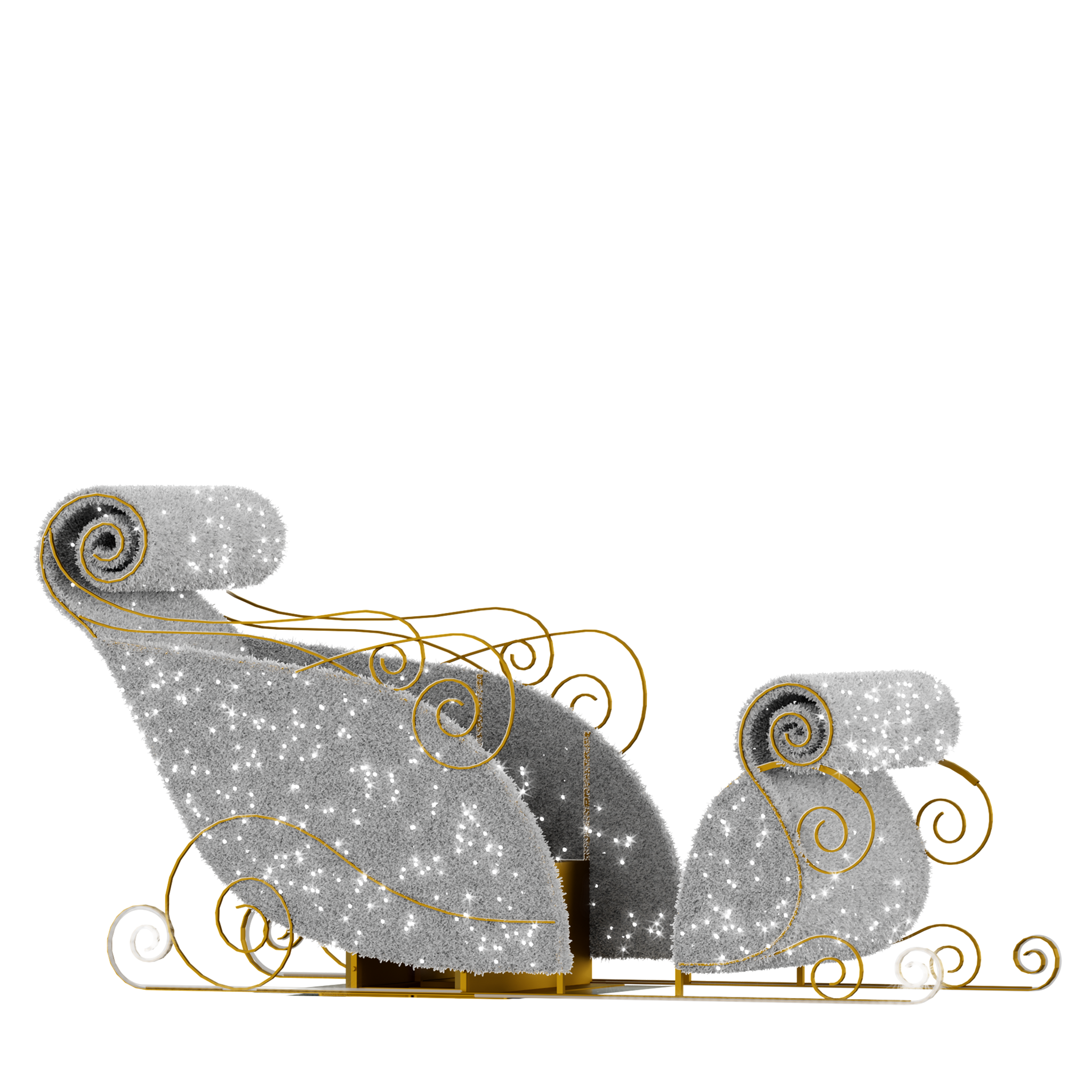 Gold and White Sit-in Sleigh Photo Op