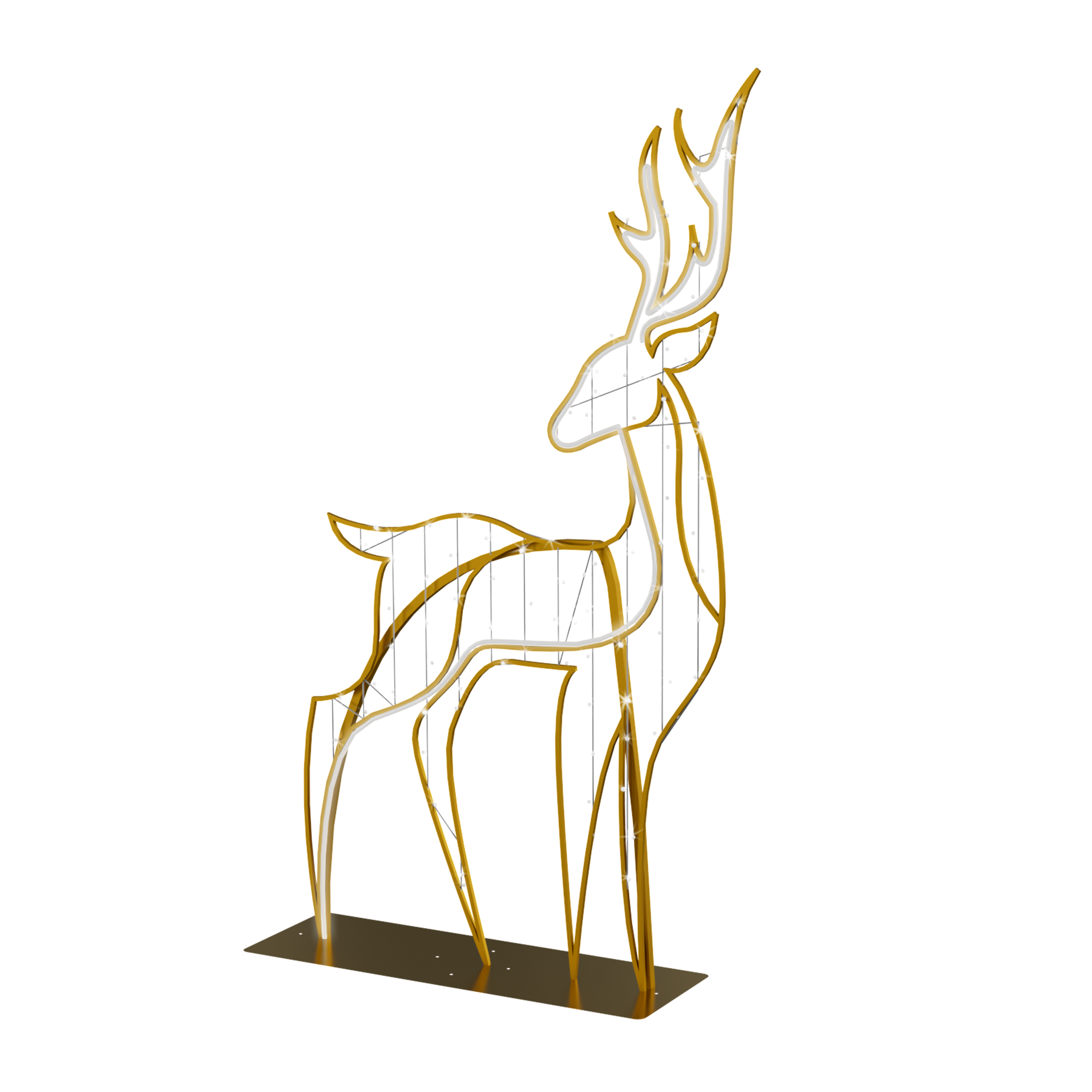 Large Modern Gold Deer Decoration for commercial spaces