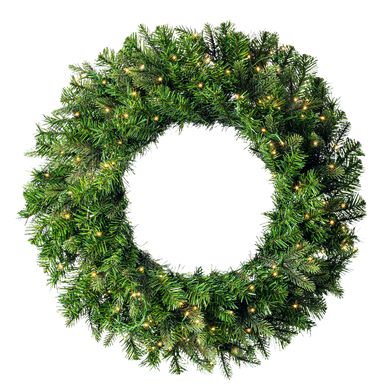 24 inch wreath with warm white LED lights