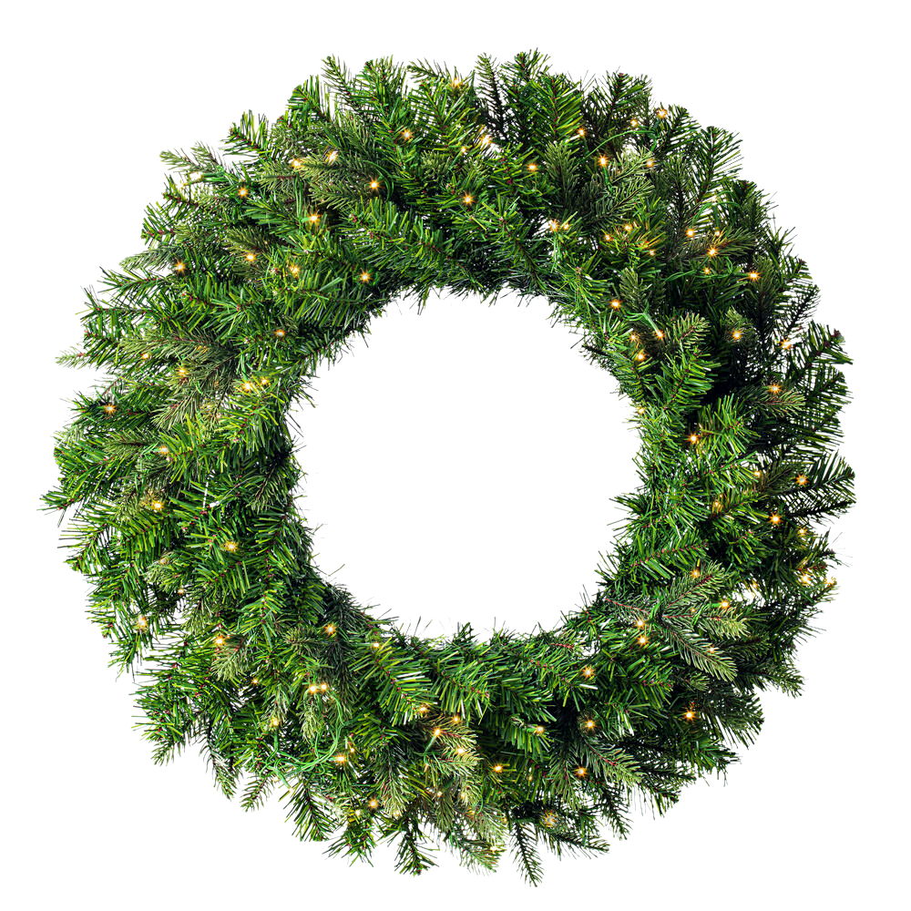 24 inch wreath with warm white LED lights