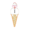 2D Ice Cream Snowman w Heart Glasses