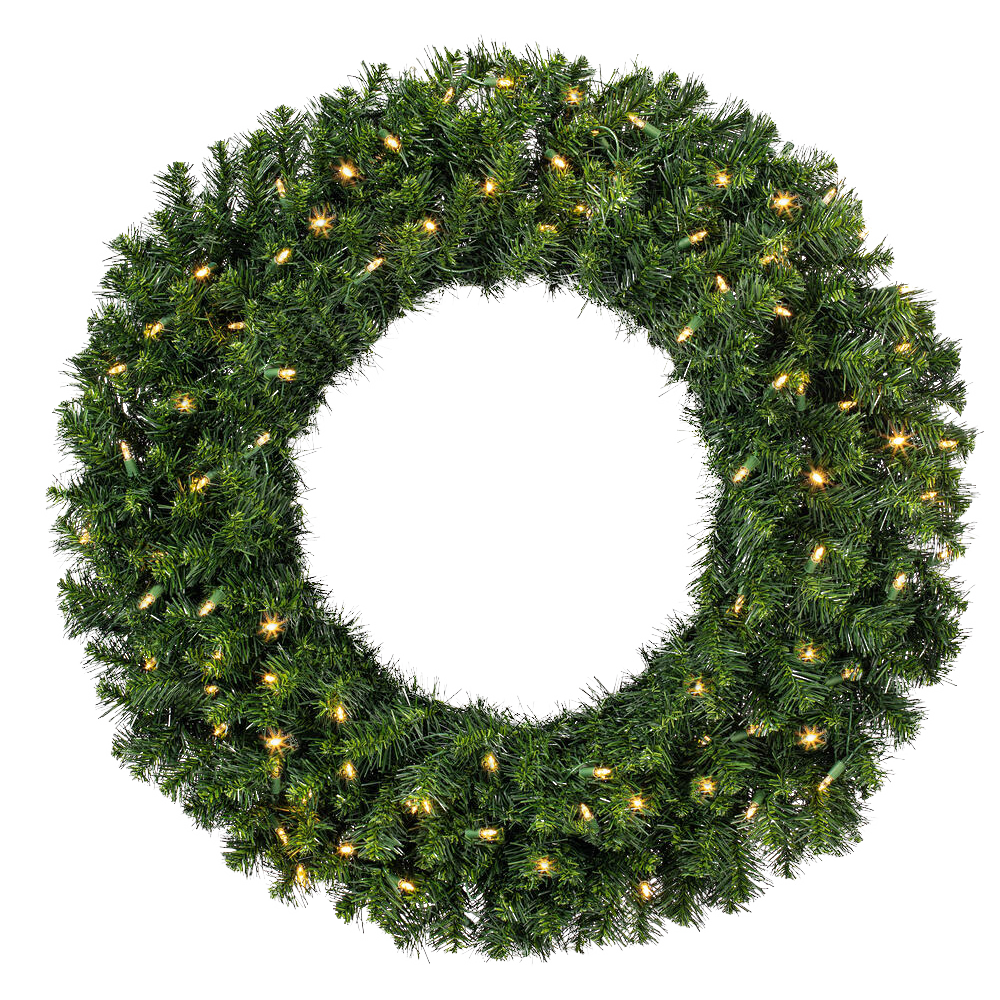 3ft wreath with warm white LED lights