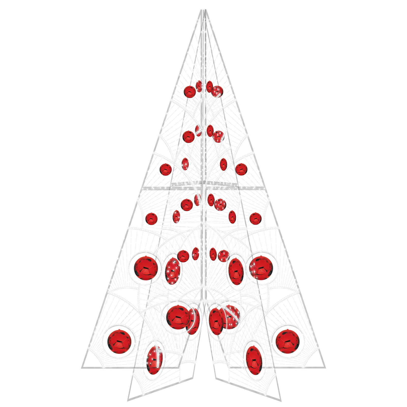 Manon Tree with Red or Blue Ornaments - 19.6ft