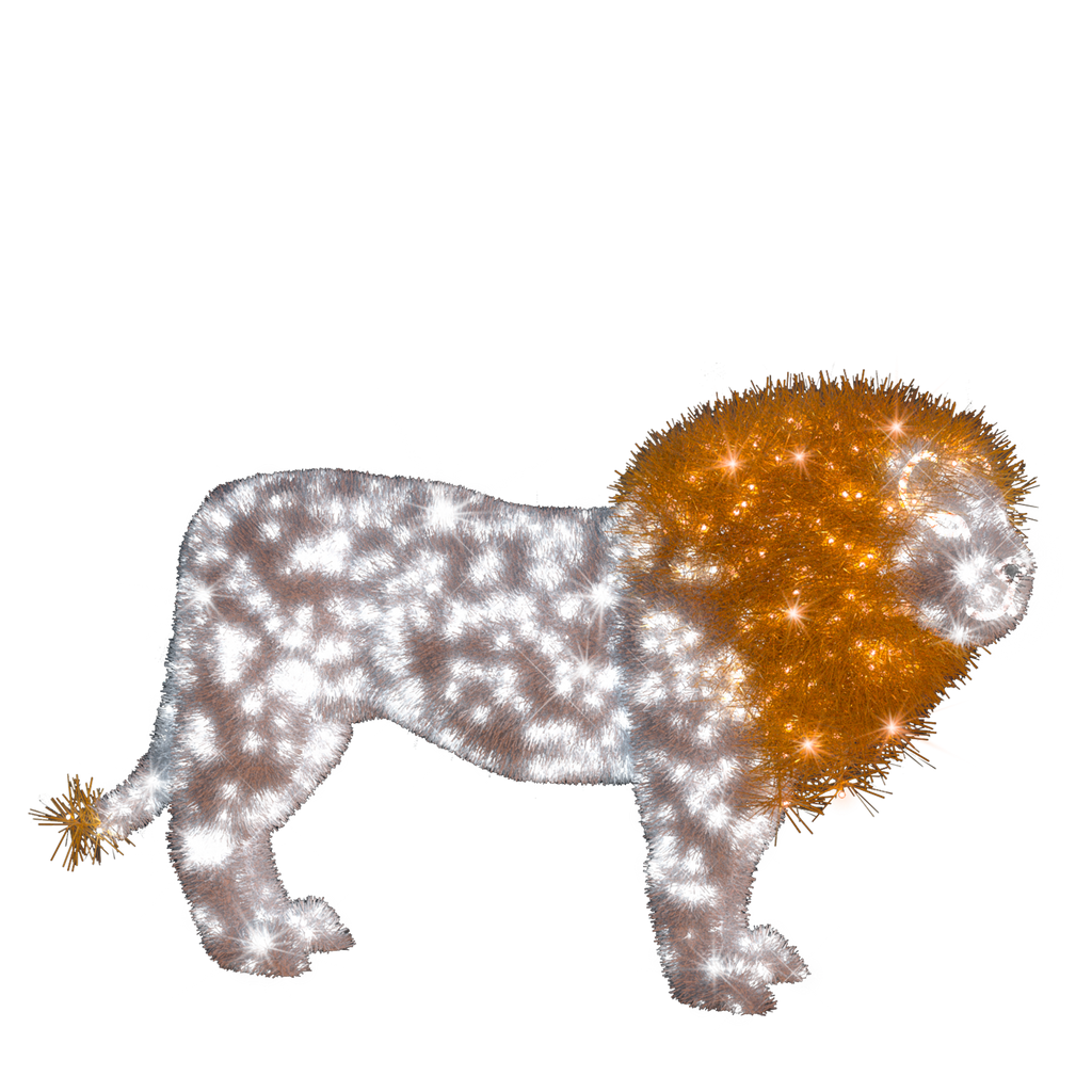 large illuminated lion sculpture for zoos