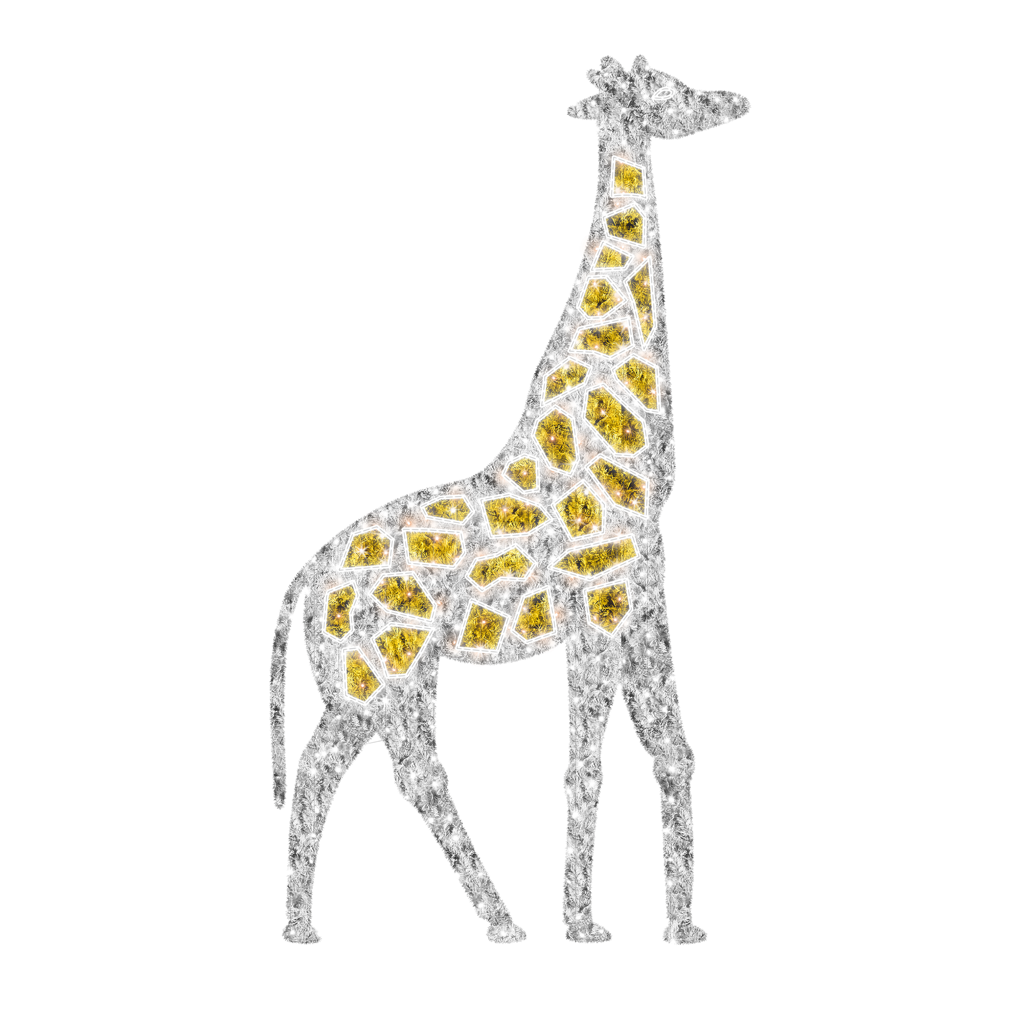 Large pre-lit giraffe decoration for zoos