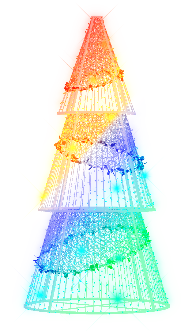 Cone Tree with color changing lights