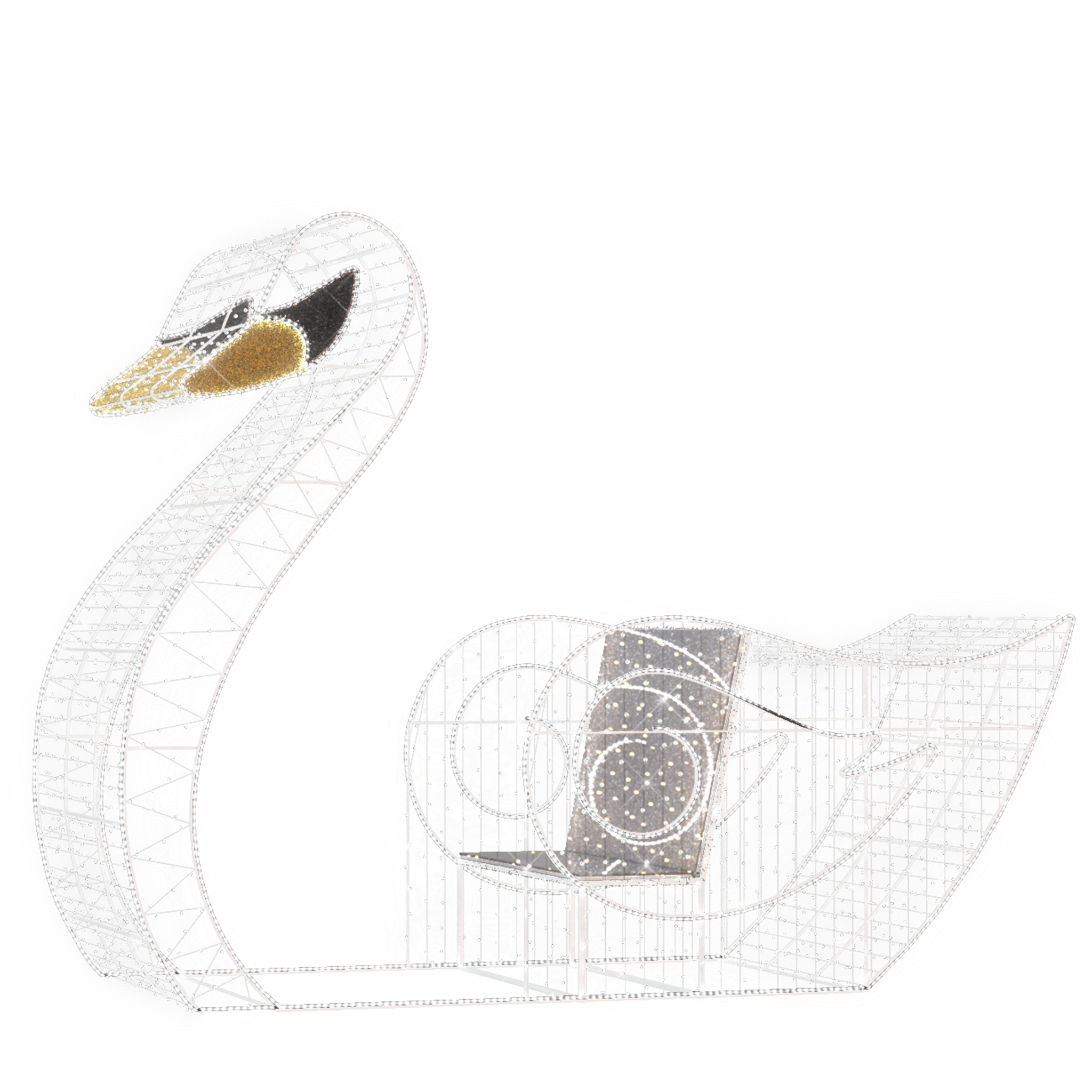 giant sit-in illuminated swan