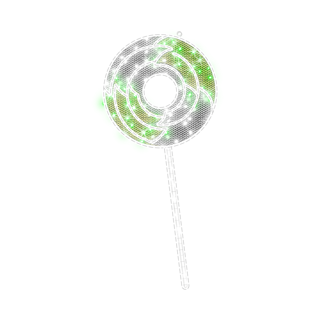 2D Green Lollipop Light Display