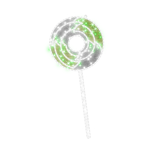 2D Green Lollipop Light Display