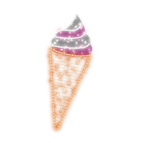 2D Ice Cream Cone Light Display