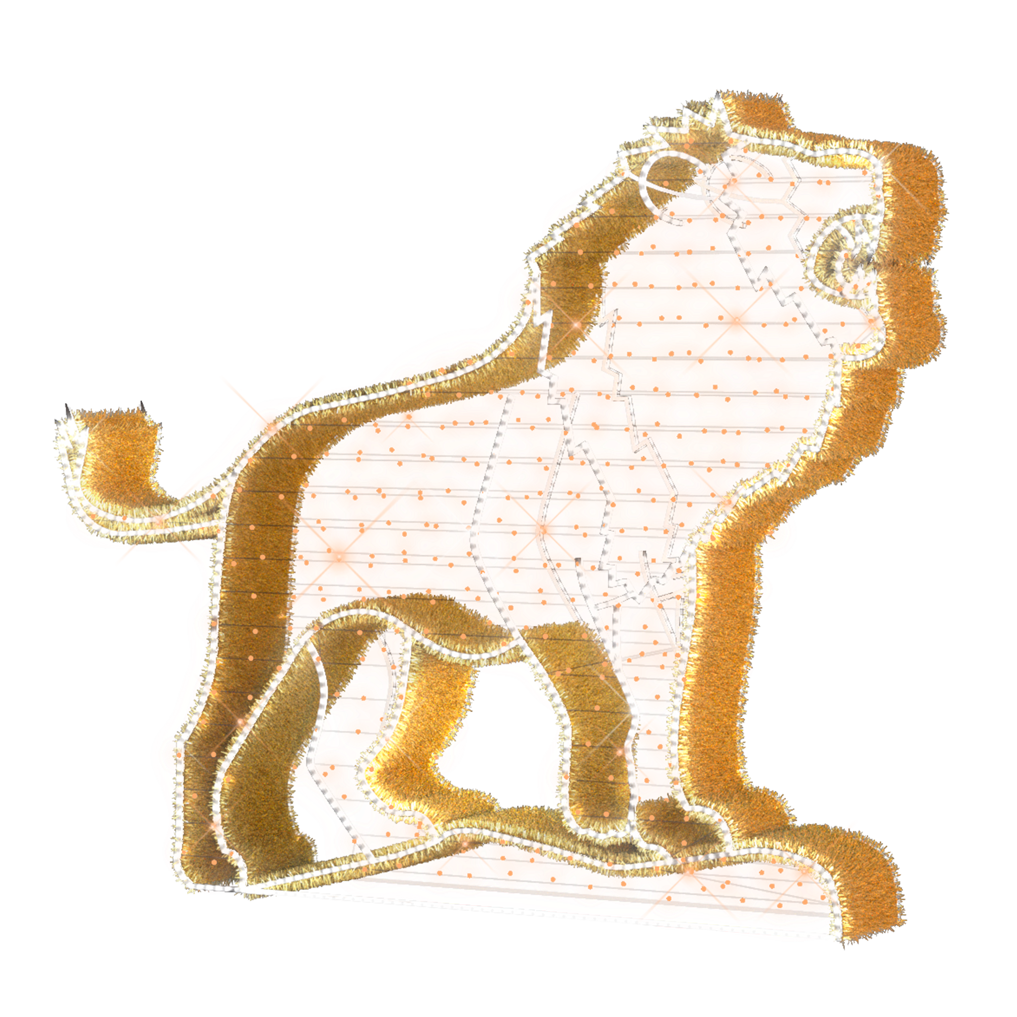 illuminated roaring lion display