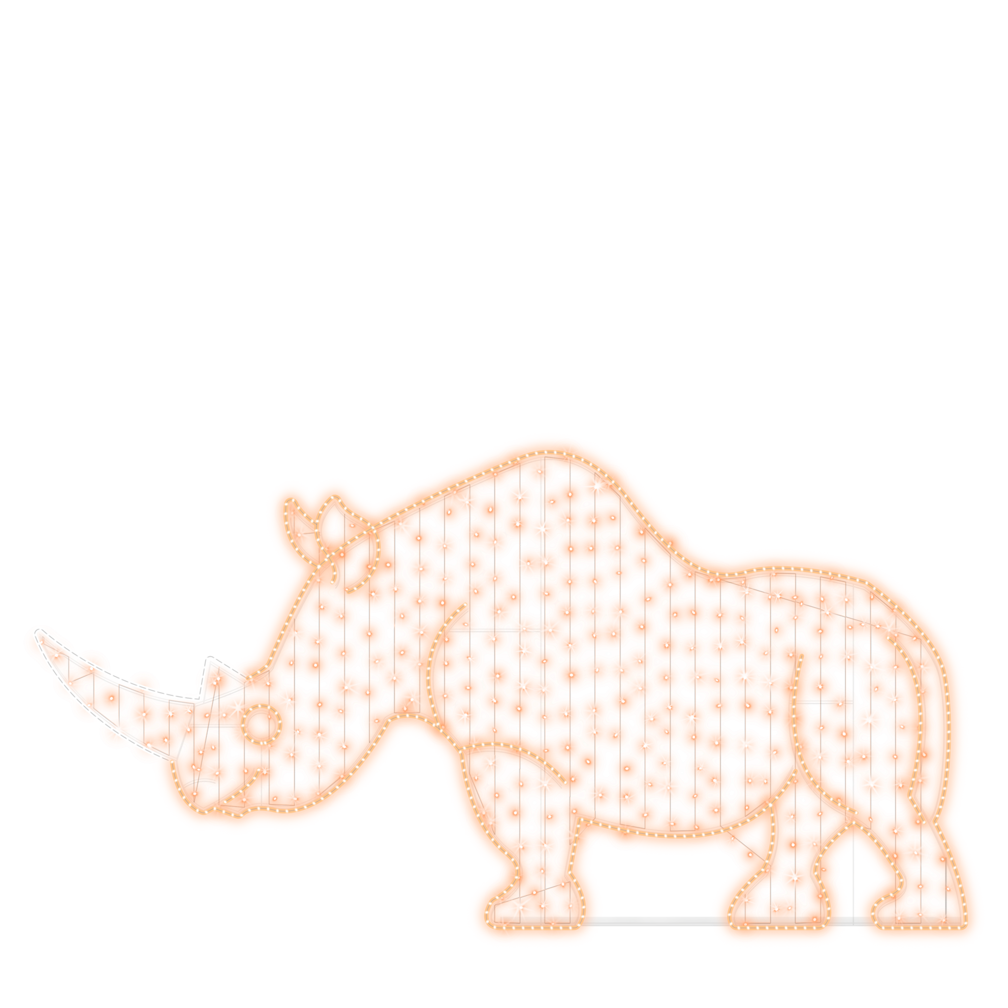 2D Rhinoceros pre-lit display