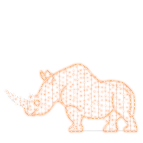2D Rhinoceros pre-lit display