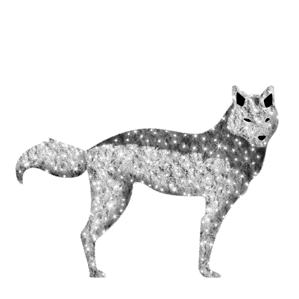 large illuminated wolf display for zoos