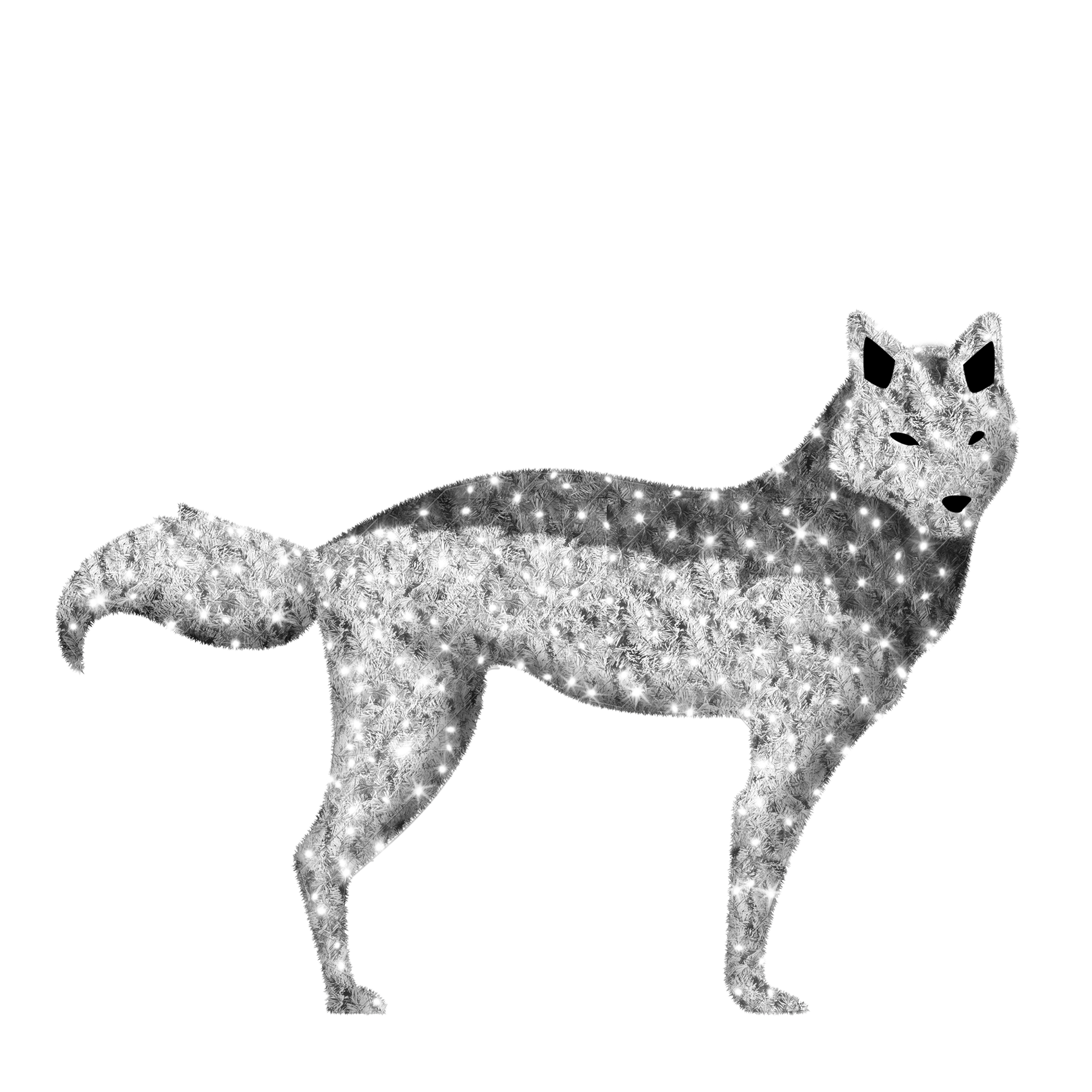 large illuminated wolf display for zoos