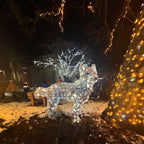 large decorative pre-lit wolf