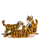 playful pre-lit tiger cub sculptures for zoo displays