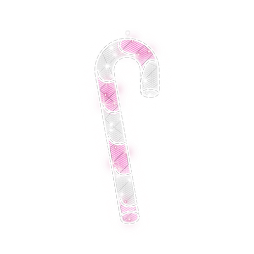 2D Pink Candy Cane Suspension