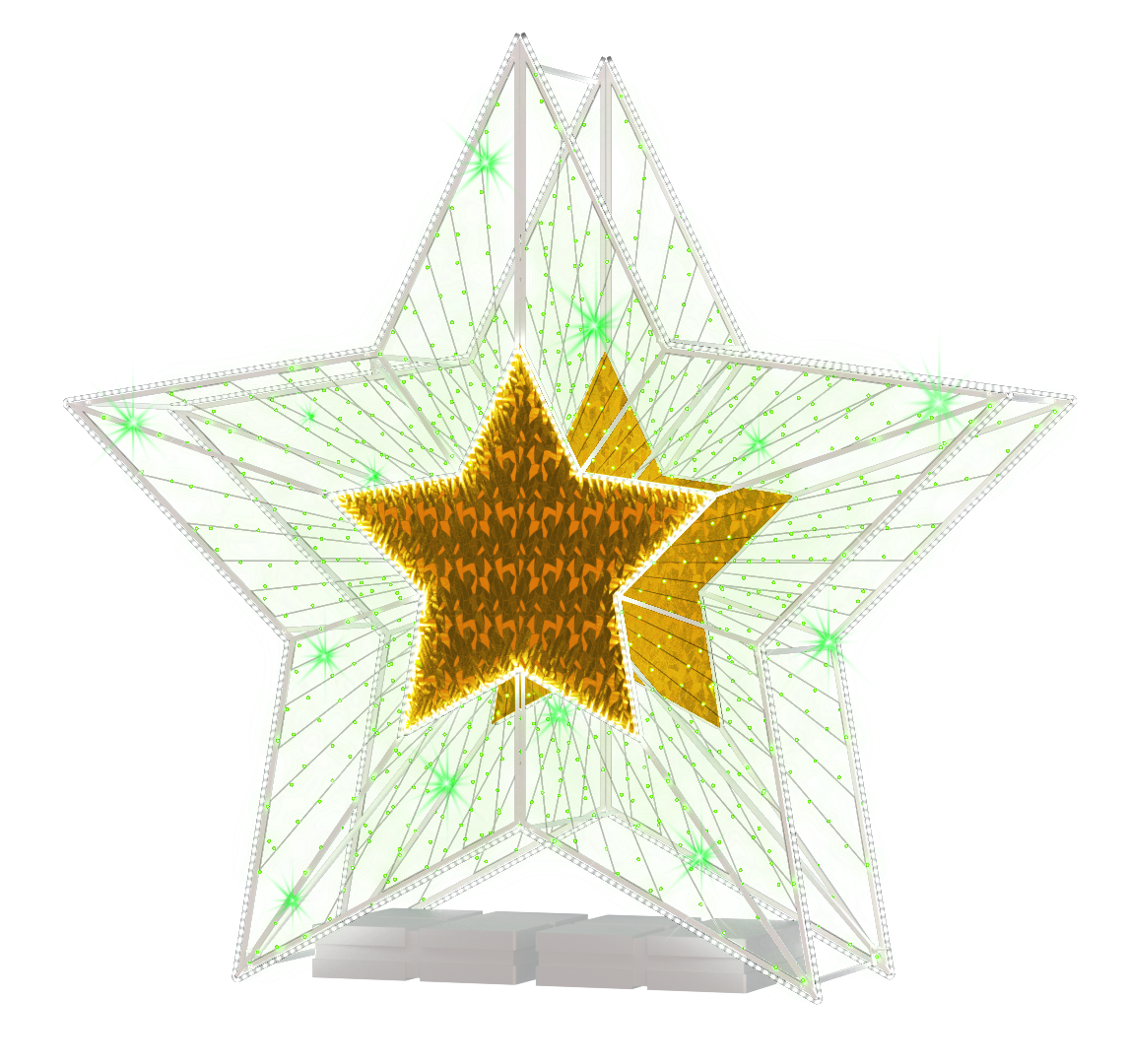 2D/3D Enchanted Green Star - 10.5ft
