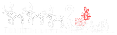 Large 2D Reindeer and Sleigh display