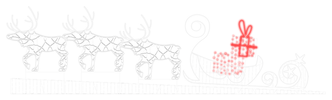 Large 2D Reindeer and Sleigh display