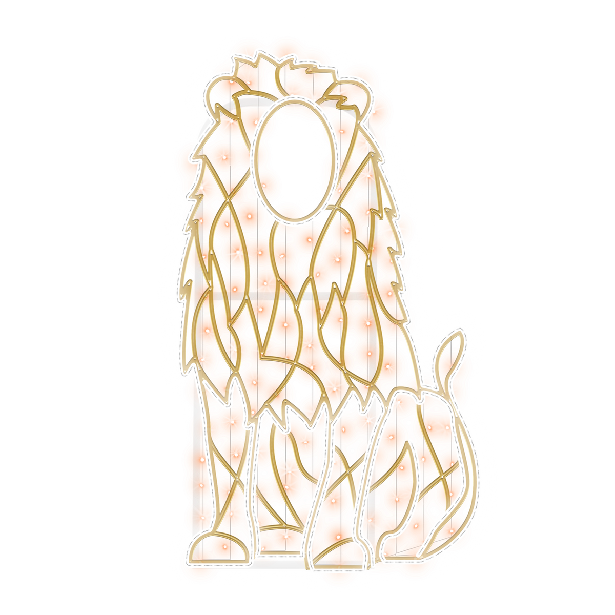 illuminated lion photo booth display