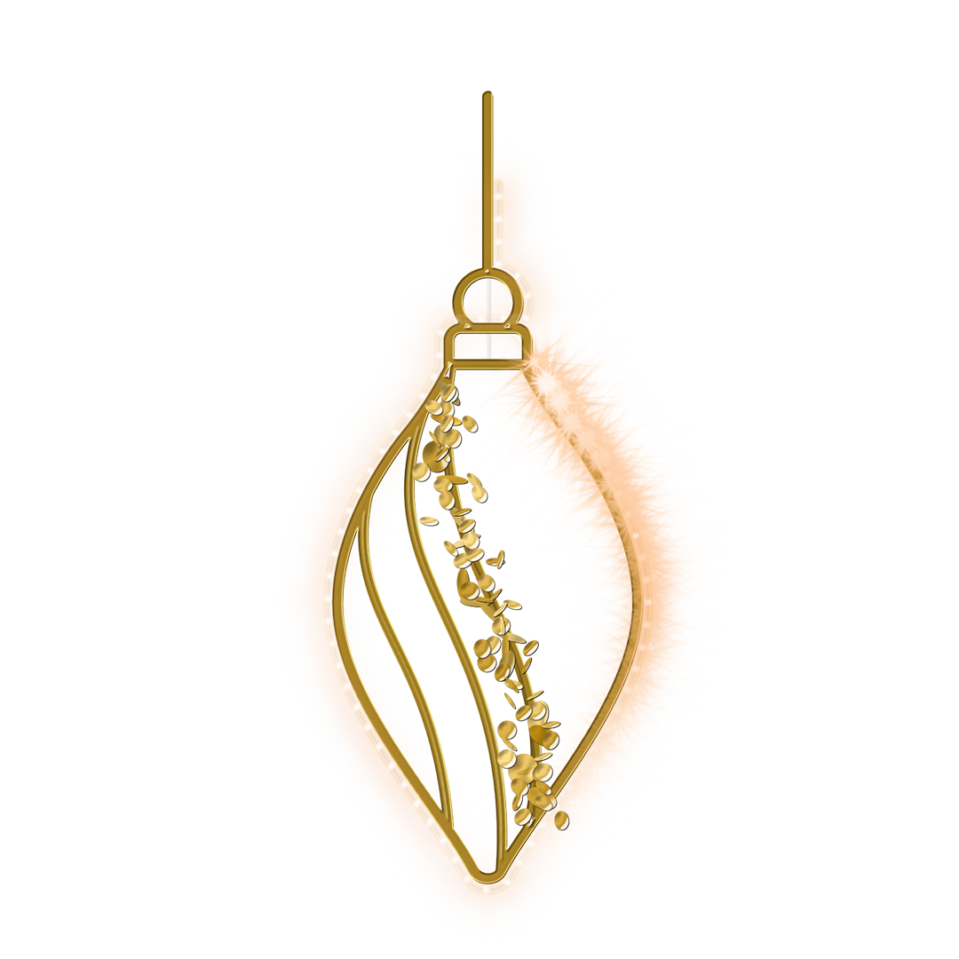 lighted gold ornament suspension
