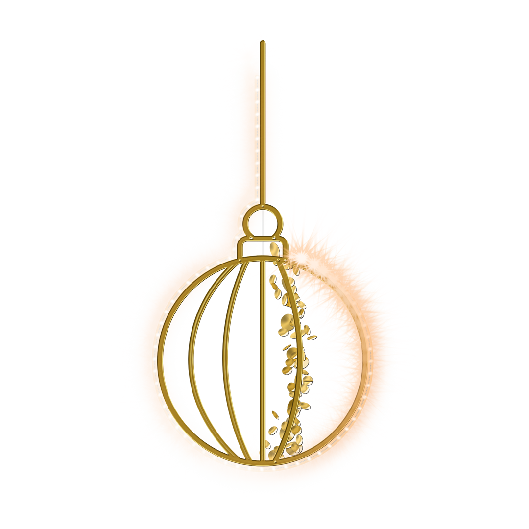 gold round ornament suspension