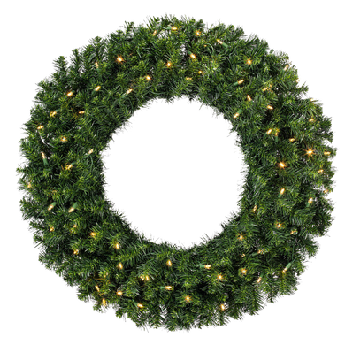 4ft wreath with warm white LED lights