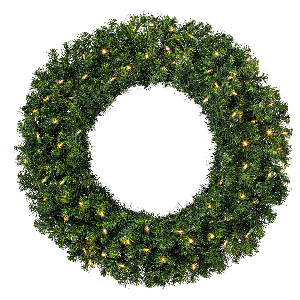 4ft wreath with warm white LED lights