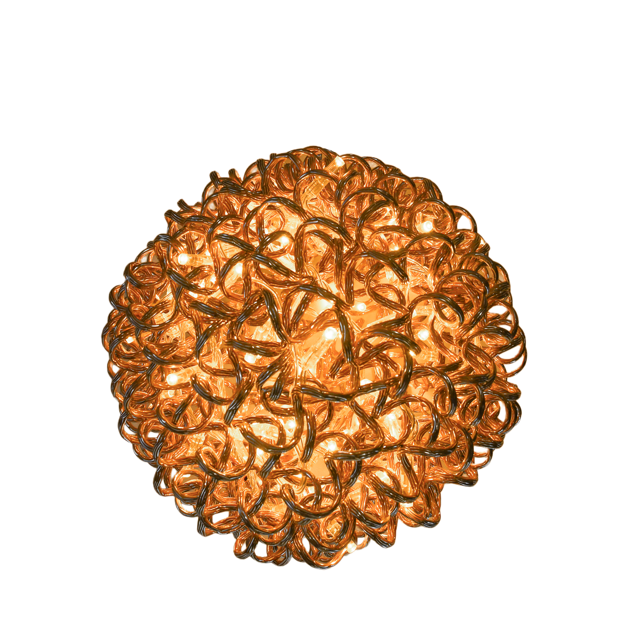 Warm / Gold Swirl Tree Ball is lighted sphere suspensions