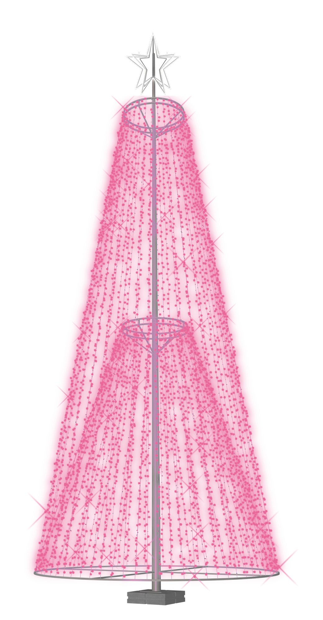 Double Cone Tree in Pink Lights