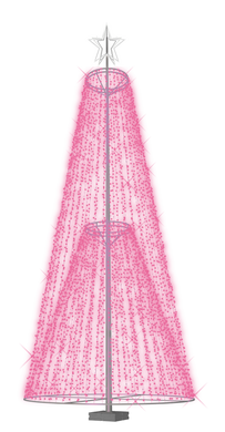 Double Cone Tree in Pink Lights