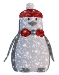 Big Silver Penguin Lighted Display