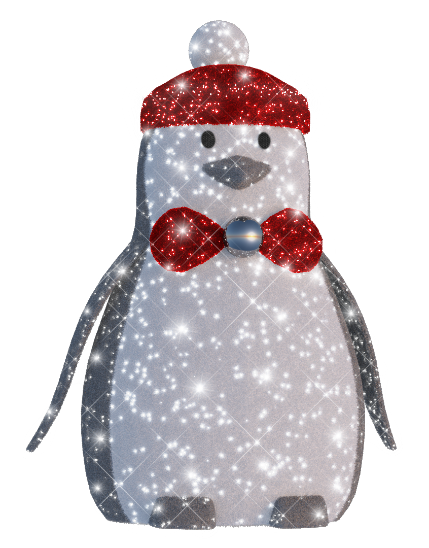 Big Silver Penguin Lighted Display