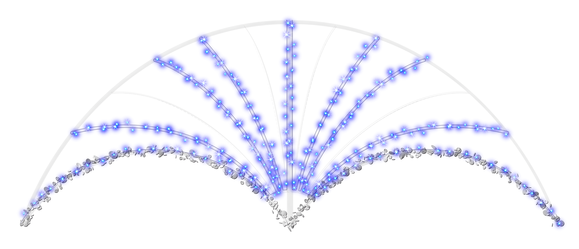Arch Millesime Crossing in Blue and White lights
