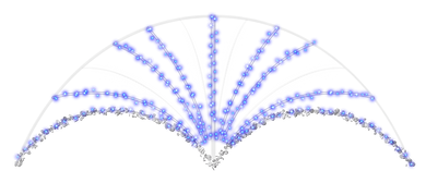 Arch Millesime Crossing in Blue and White lights