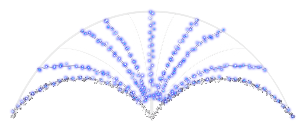Arch Millesime Crossing in Blue and White lights