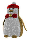 Big gold funky penguin light display